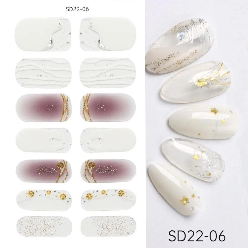 冬ジェルネイルアートステッカー スノーフレークグリッターレーザーフルカバーネイルステッカー フルカバーブロンジングラップ 自己粘着ネイルデカール