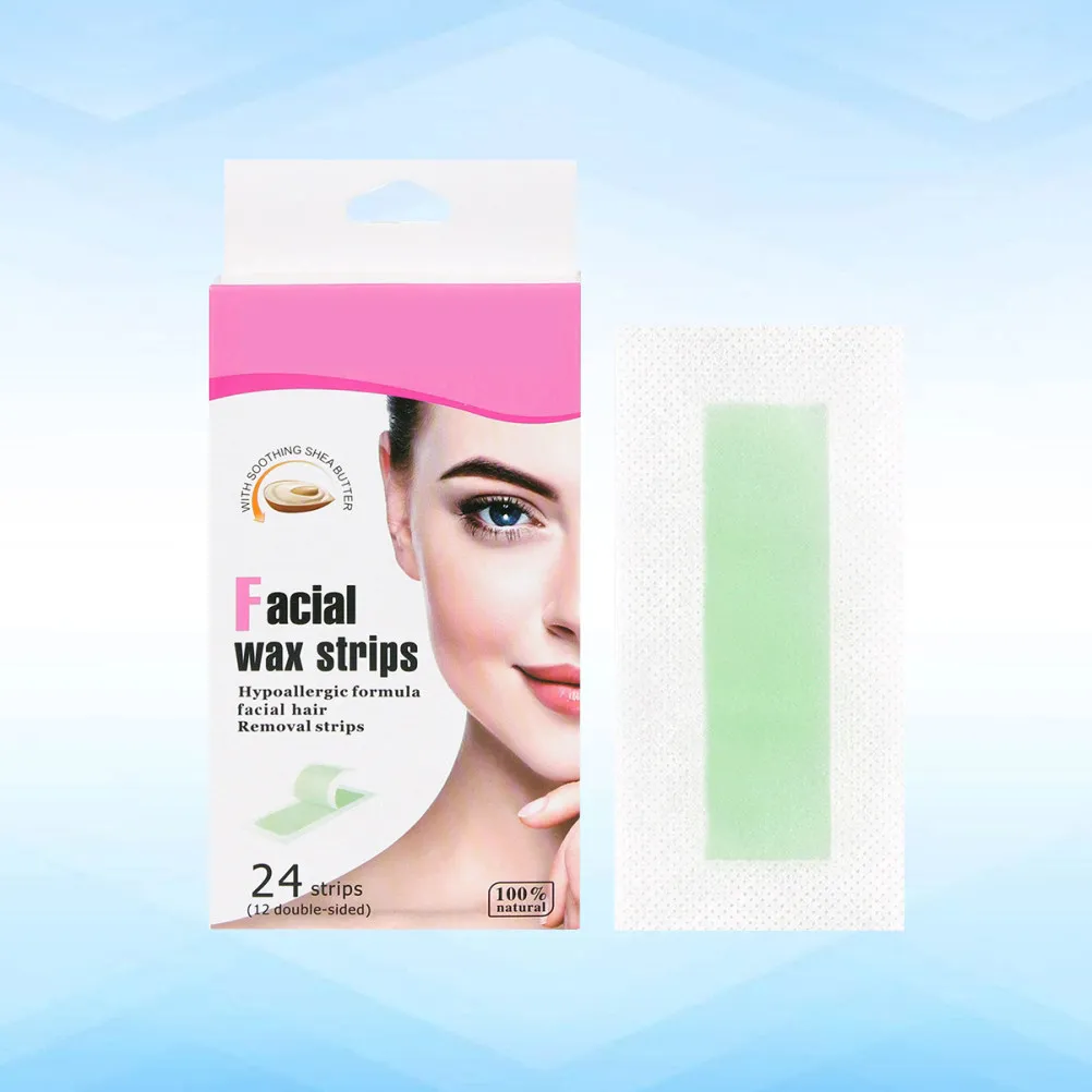 

24Pcs Facial Wax Strips for Lips Face Eyebrow Gentle Painless Hair Removal Suitable All Skin Types Home Waxing Kit