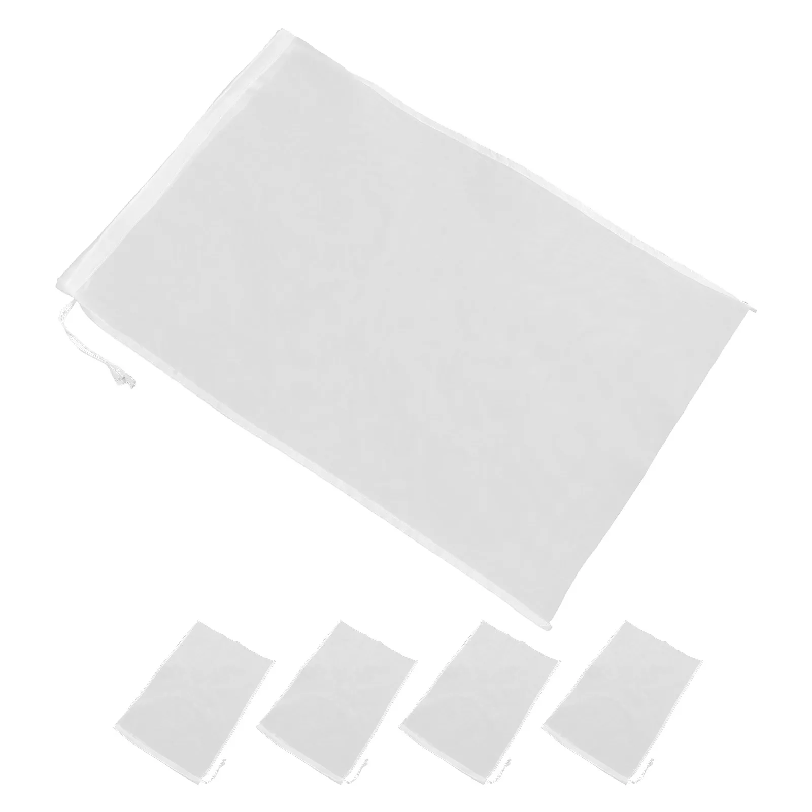 

5pcs Filter Bags Fine Mesh Strainer Reusable Nut Cloth Yogurt Cheese Juice Straining Bag Kitchen Large Media Pouches