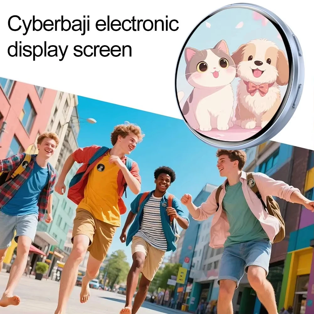 Lenovo HD Screen Smart Dynamic E-badge Electronic Badge Can Transfer Photos GIFs Animations and Videos for Otaku Fans Gift
