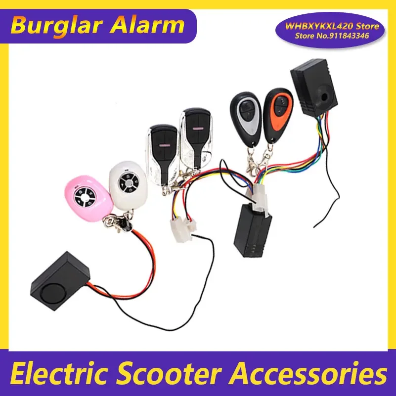 Universal Electric Scooter Security Remote Control Burglar Anti-theft Alarm 36V/48V/60V For Sealup   Accessories