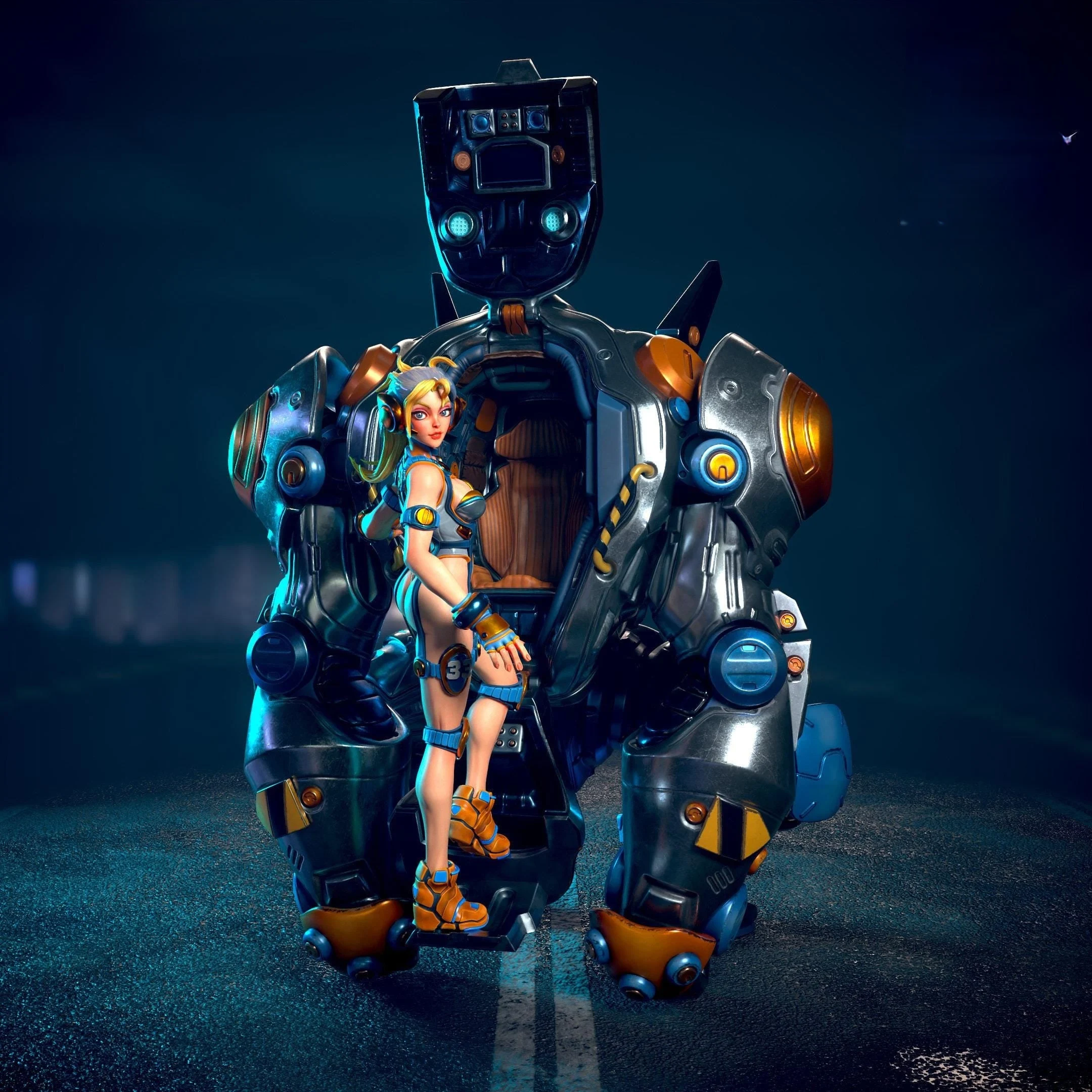 Afbeelding 5: Harsmodelbouwpakket Producent Robot en klein meisje