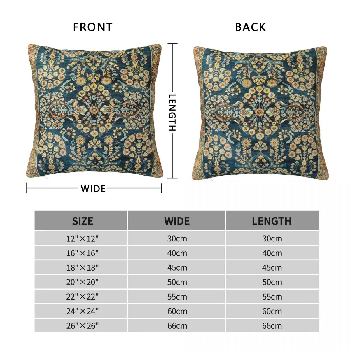 Sarouk Antique West Persian Rug Pillowcase Polyester Linen Velvet Printed Zip Decorative Car Cushion Case Wholesale 18