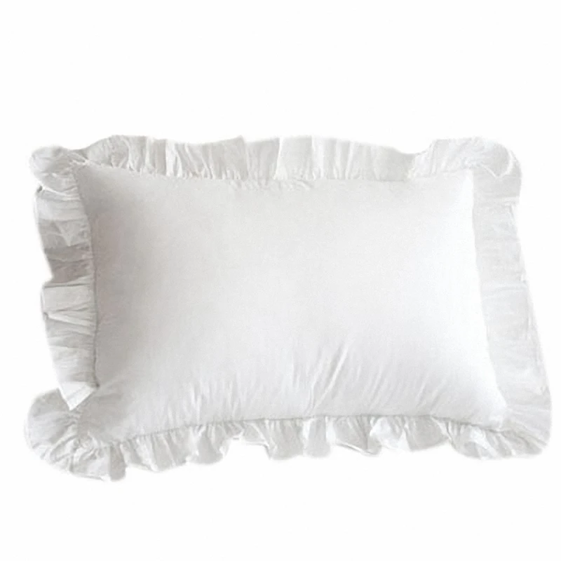 

100% Cotton Ruffle Pillowcase Ruffled Pillow Cover White Pillow Case