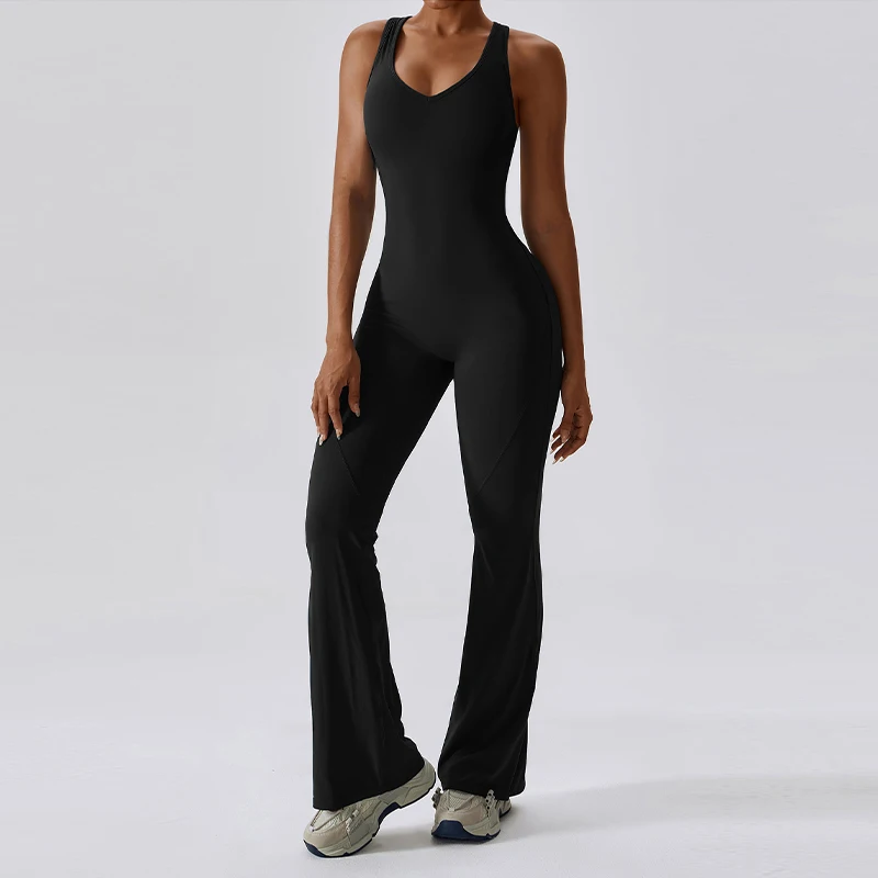 Ctenkevet Back V Jumpsuit Gym Set Women Yoga Suit Sportswear Women Sports Jumpsuit Fitness Rompers Stretch Workout Bodysuits