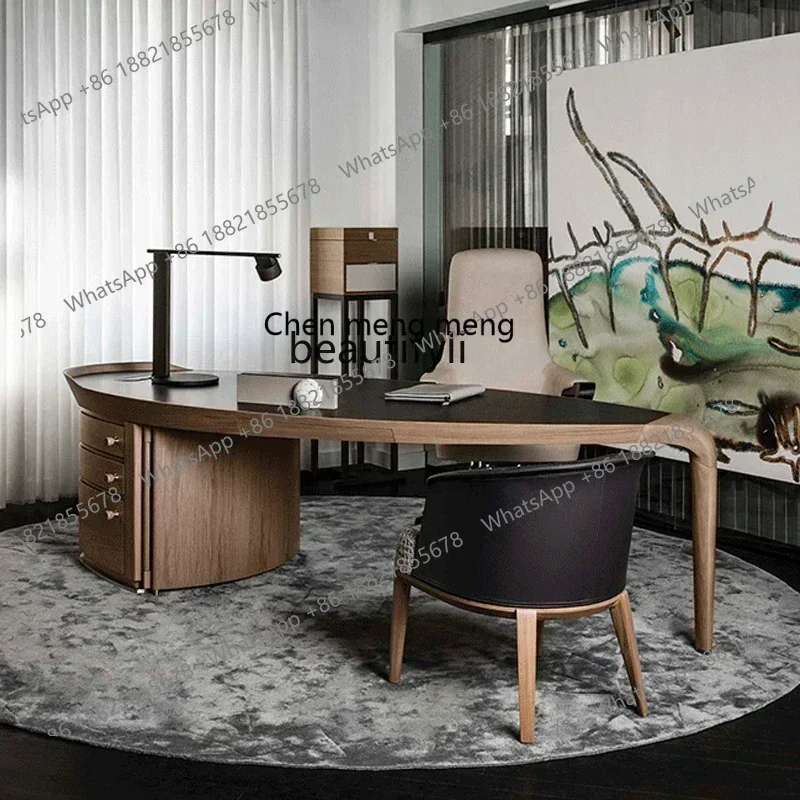cn8617 ssss 8617 Italian light luxury desk all solid wood desk pure solid wood walnut desk boss table