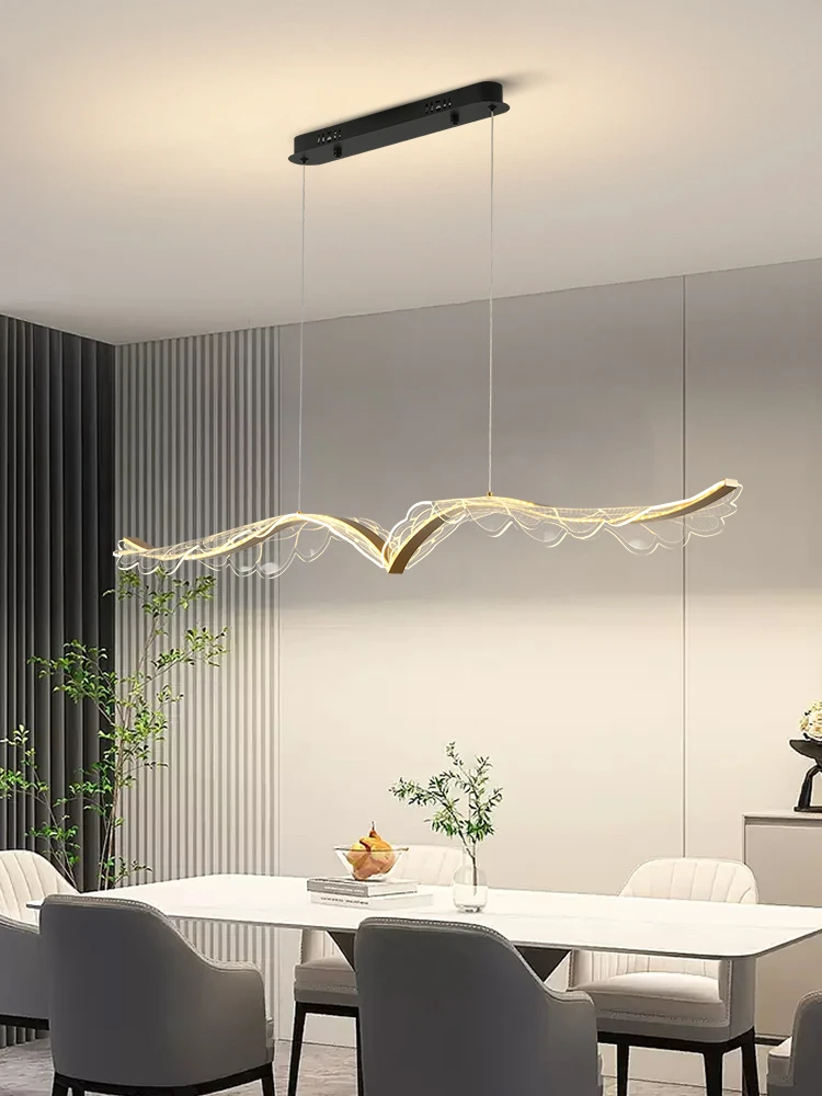 

Light Luxury Restaurant Pendant Light Nordic Strip Creative Wings LED Light Simple Restaurant Living Room Bedroom Decoration