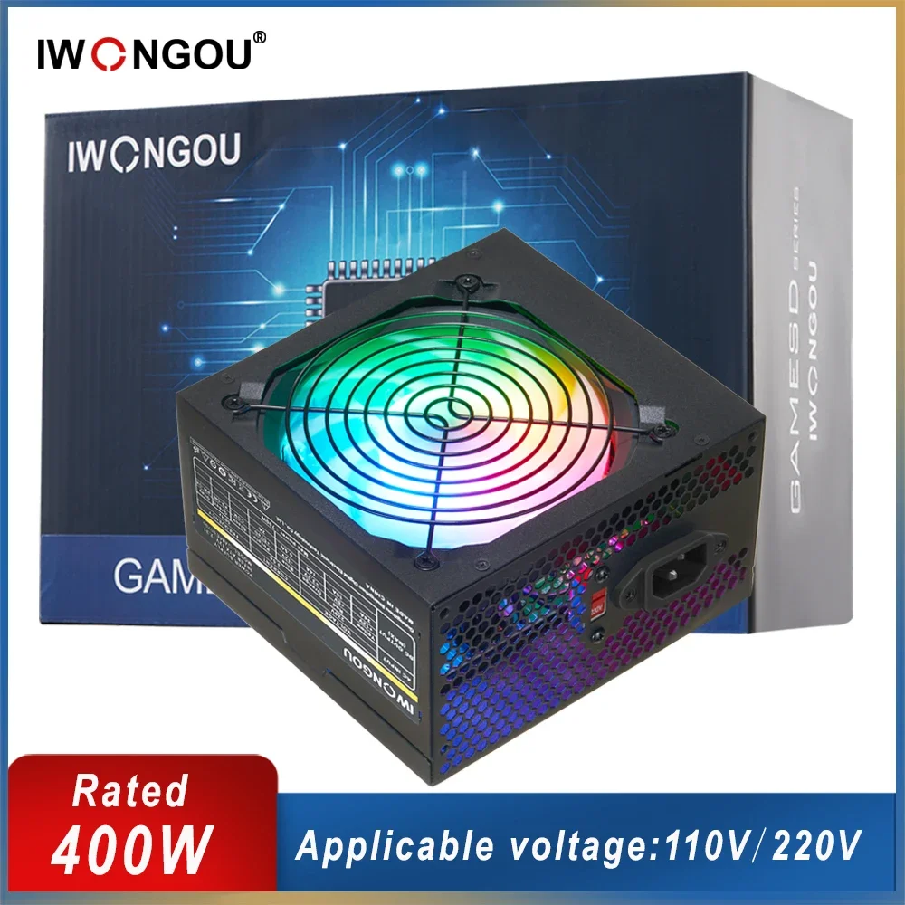 

IWONGOU PC Power Supply 500W Max 24pin 12v Atx Fonte 400w Para Pc Gaming Desktop GAMESD600 Dual Voltage 110/220V PSU Source