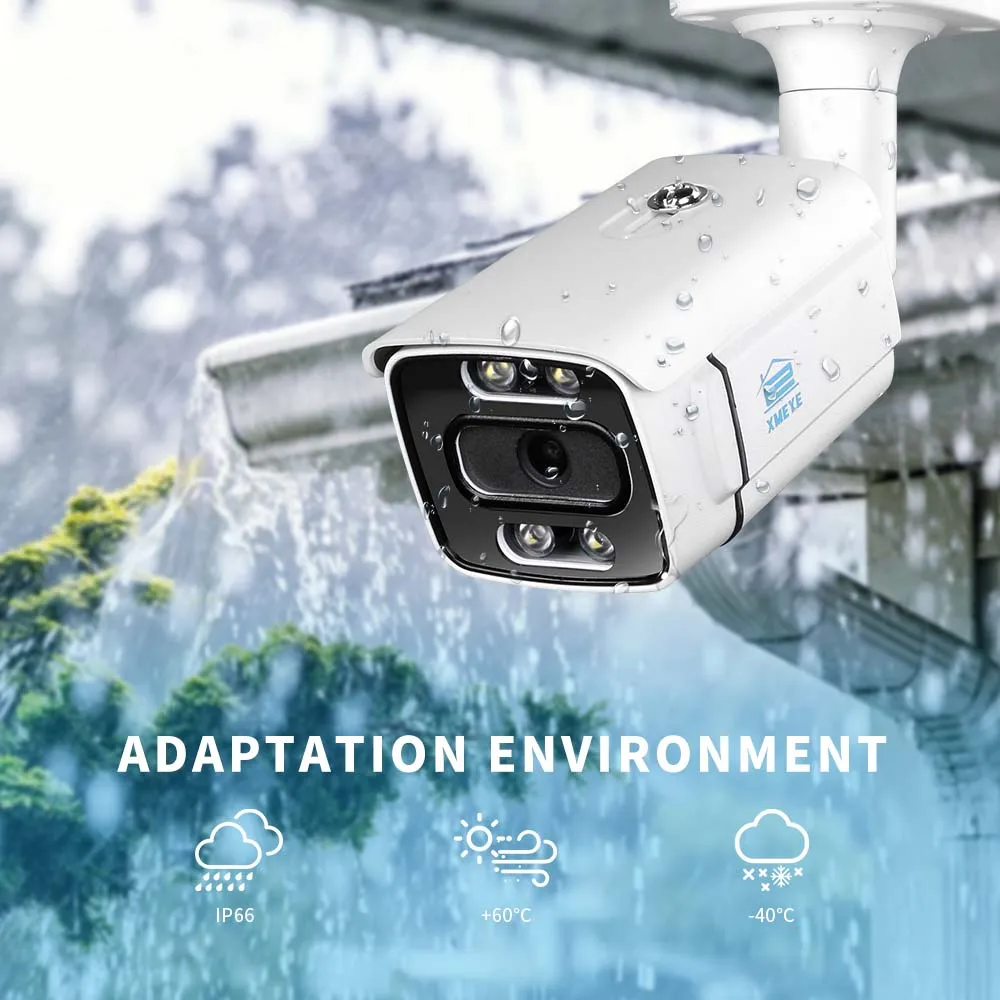 XMEYE 4K 8MP POE IP Camera Two-way Audio & Dual Light Source CCTV Security Video Surveillance Waterproof Outdoor IR XMB80M