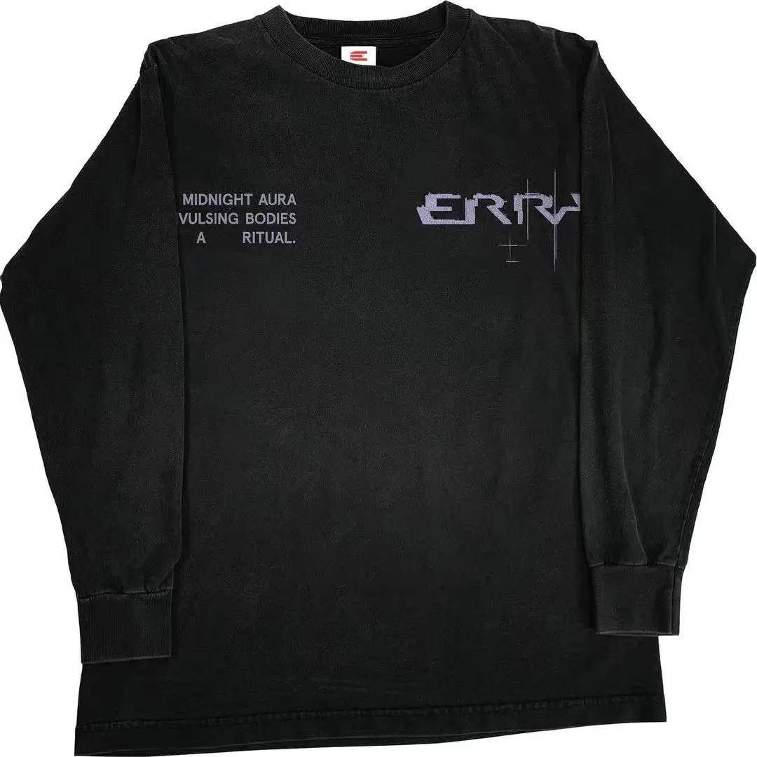 

Unisex Y2K Hip Hop Punk Rock Streetwear T-Shirt Graphic Print Oversized round Neck Cotton Long Sleeve Top for Men And Women