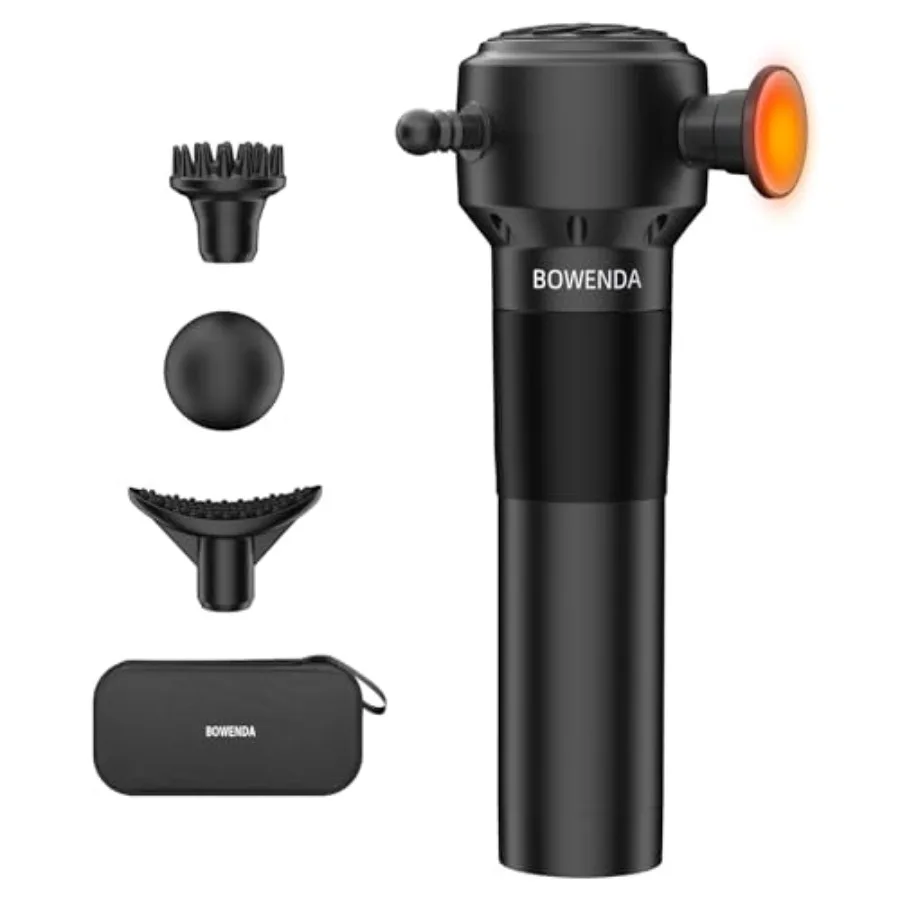 

Deep Tissue Massage Gun with Heating 7000 RPM Handheld Vibrating Muscle Massager with 4 Speeds and 3 Heads Ideal Gift for Famil