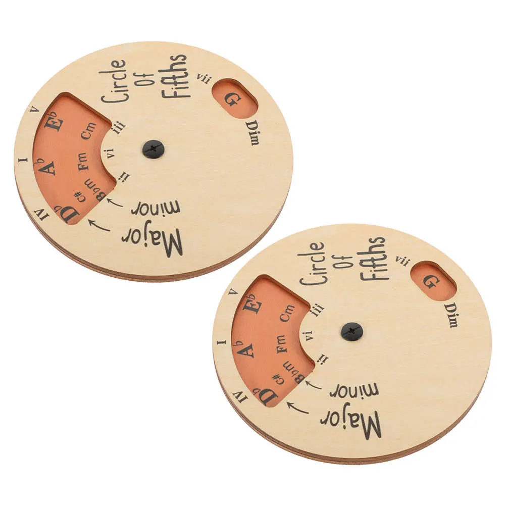 

2 Pcs Wooden Melody Tools Portable Adults for Wheel Fifths Circle The