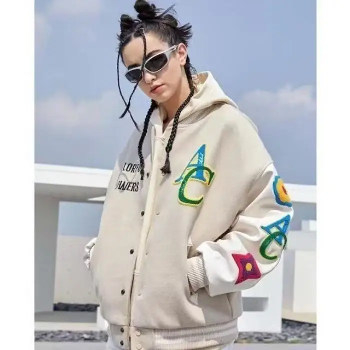 

Американское плавное полотенце с вышивкой, свободная бейсбольная куртка, верхняя одежда, весна-осень, модный бренд, универсальная пара, M...