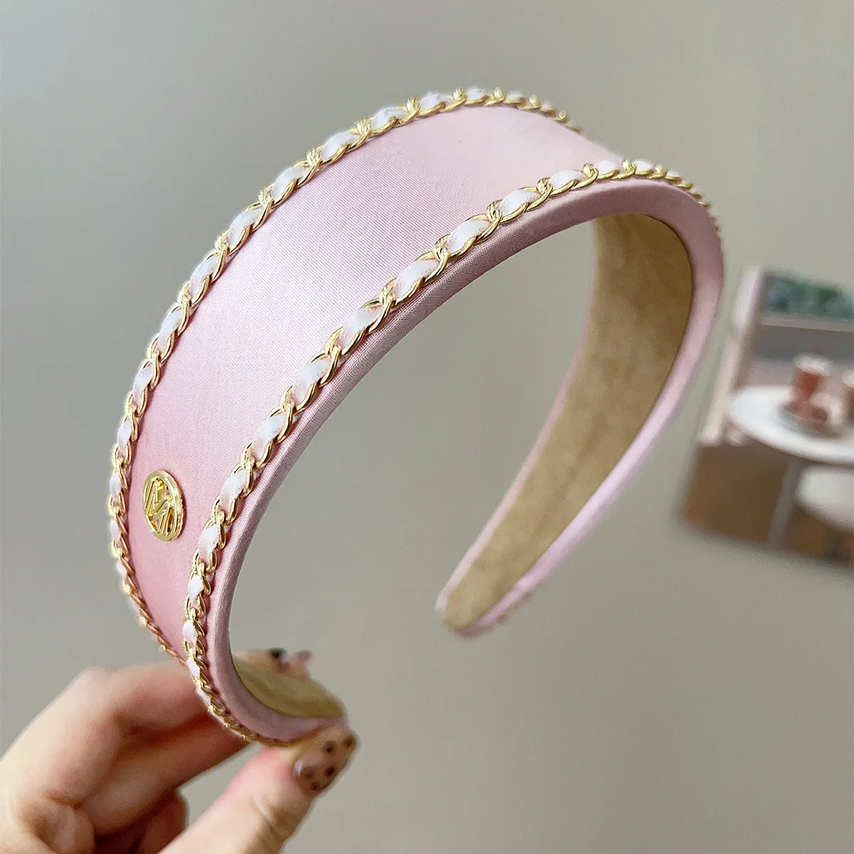 

New Vintage Thin Edge Chain Headband Headwear for Women Korean Style Autumn and Winter