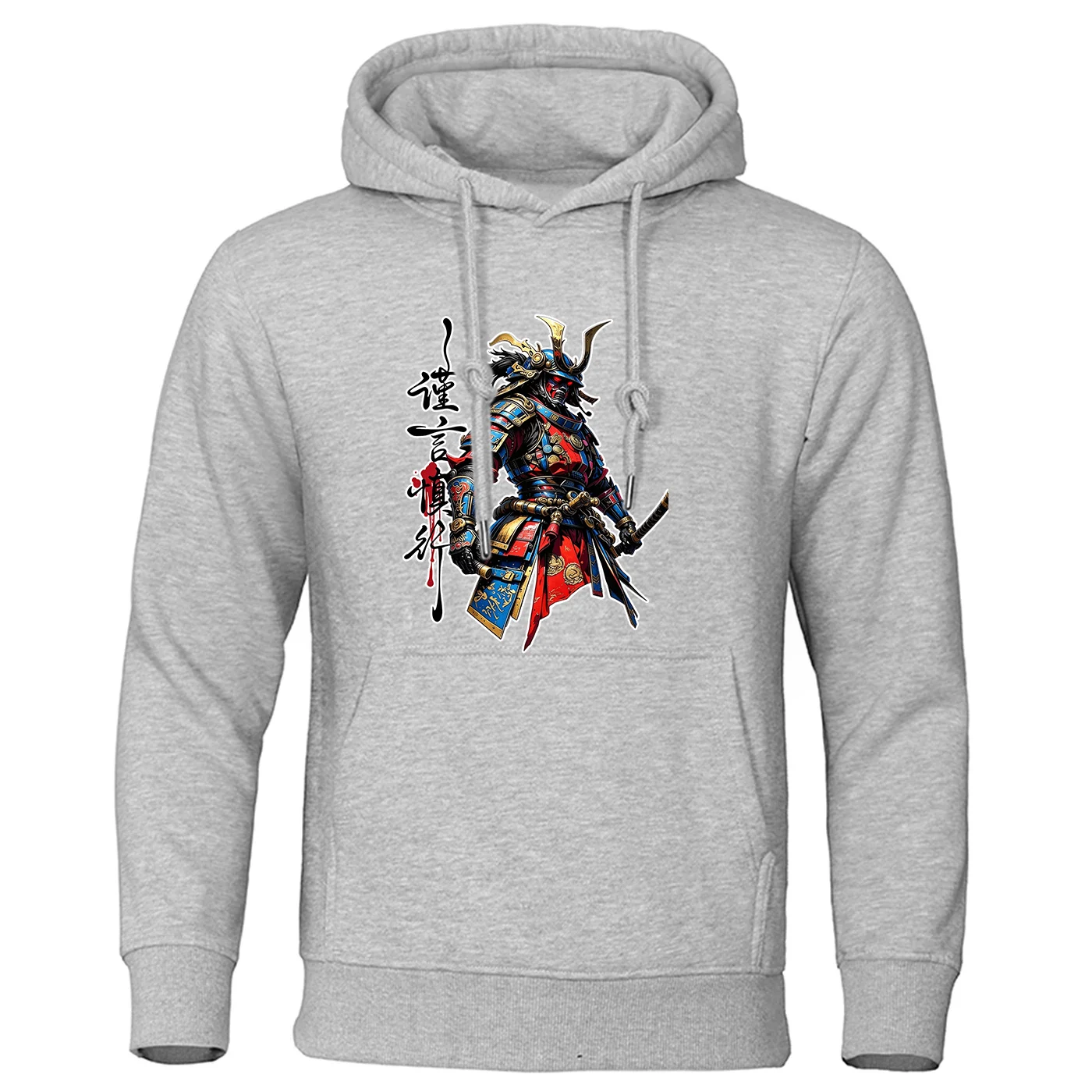 Premium Fabric Skin-friendly Cotton Hoodies Street-style Samurai Pattern Logo Print 2026 Spring And Autumn Men's Hooded Coat