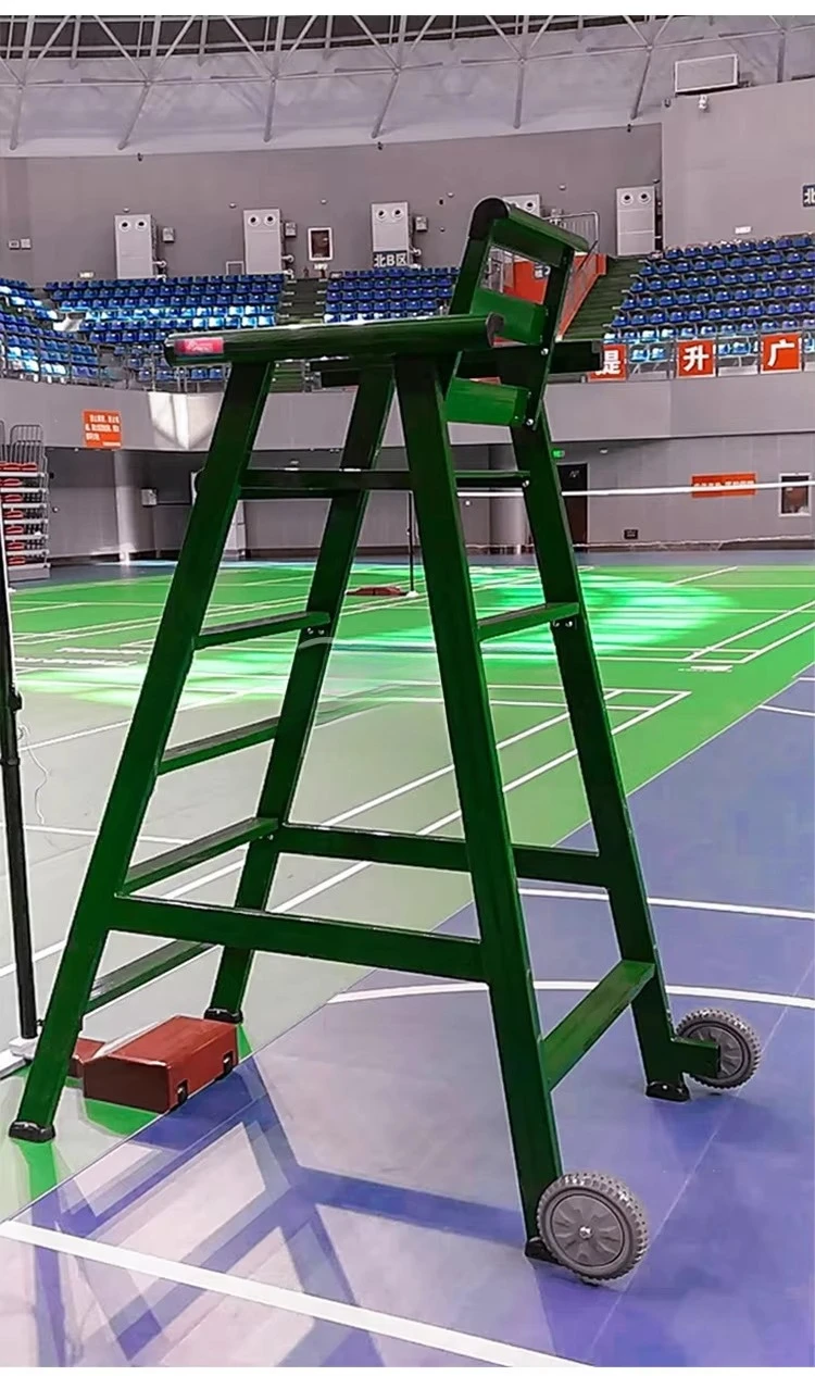 High Platform Referee Chair for Outdoor Tennis Court Aluminium Frame Sports Equipment with Wheels