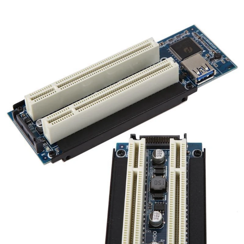 Pci-E Express X1 To Dual Pci Riser Extend Adapter Card With 1M USB3.0 Cable For Win2000/Linux/Xp/Vista/Win7/Win8