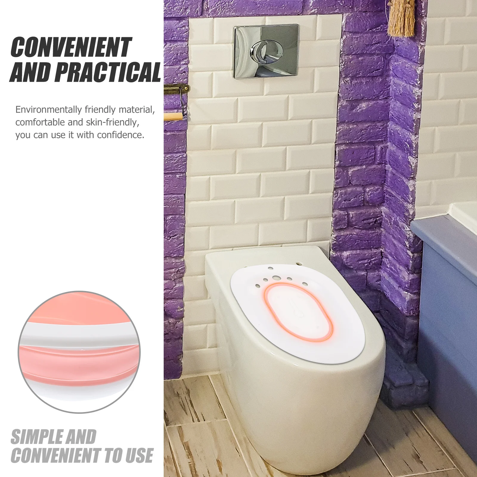 

1 set Premium Sitz Bath Basin Pink Thickened Durable Washable Reusable High Temperature Resistant Postpartum Care Seat Wash