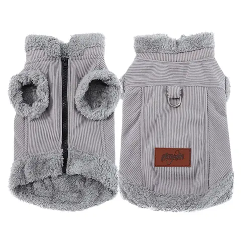 Vestiti per cani da compagnia Cappotto caldo invernale Giacca per cani di piccola taglia media Cucciolo di gatto Gilet in pile con anello a D Chihuahua Pug Costume maglione