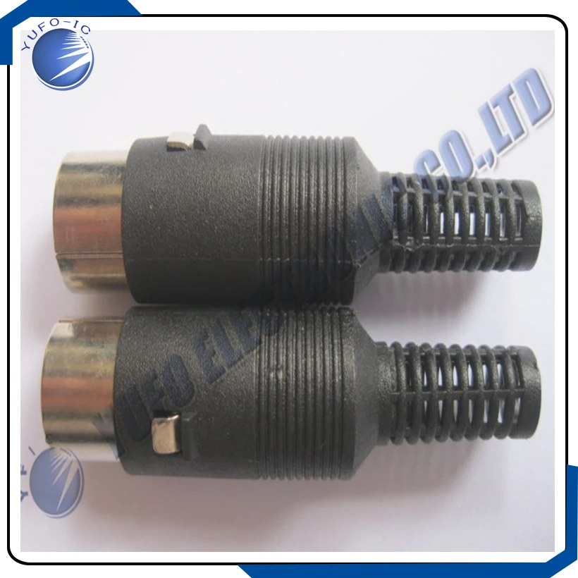 Free Shipping One Lot 100 Pcs DIN Plug 8pin Connector 8 Pin with Plastic Handle 8p Male