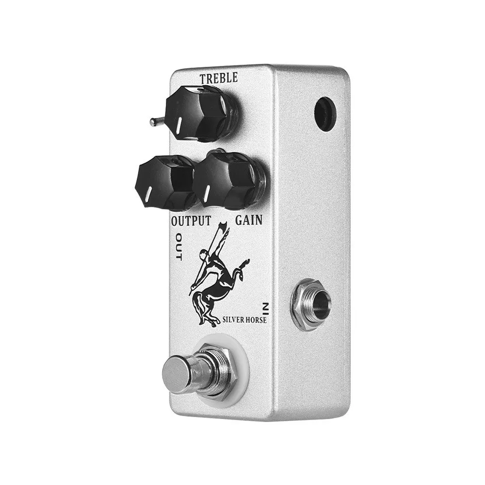 MOSKY Silver Horse Guitar Effect Pedal Mini Klon Centaur Effect Pedal Overdrive/Boost Effects Processors Volume Reverb Tremolo