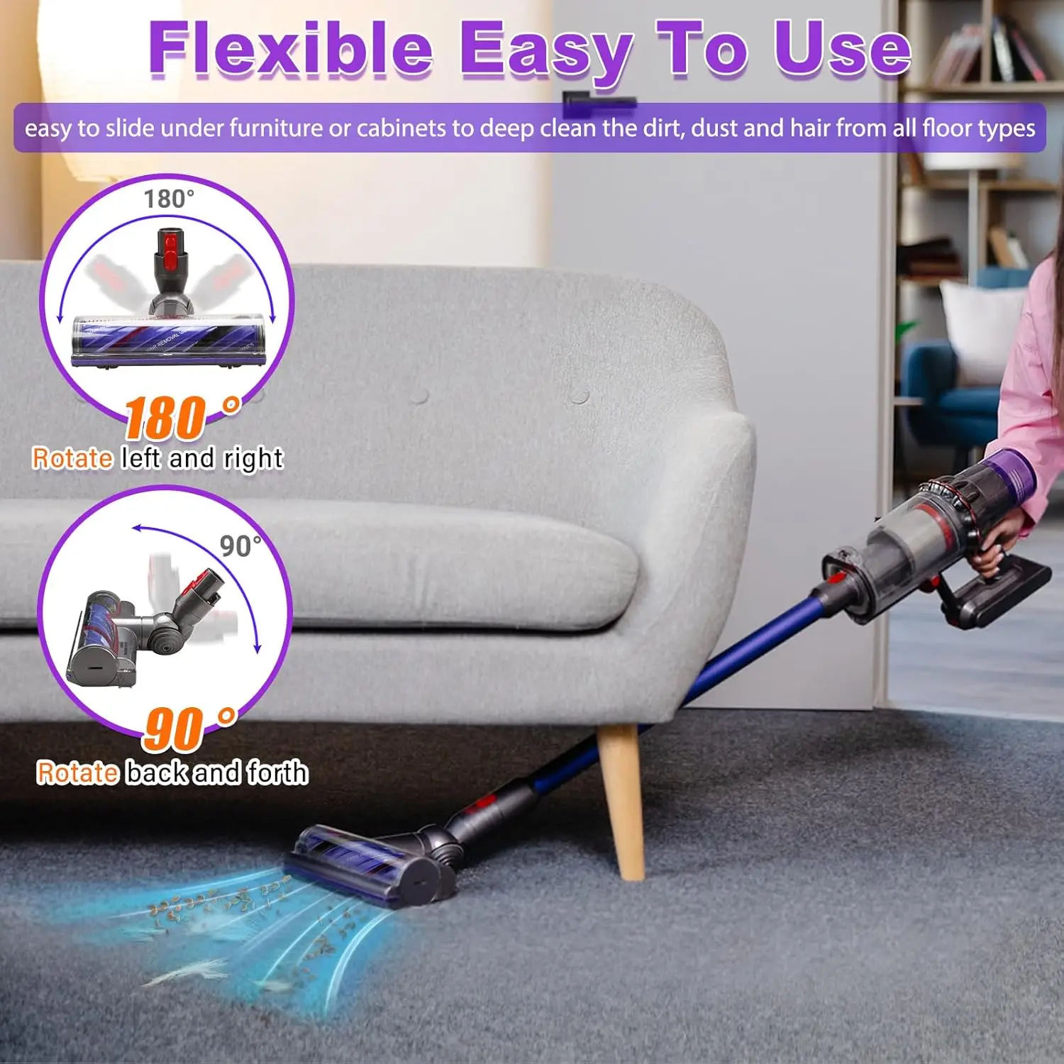 Brush Head Replacement for Dyson V7 V8 V11 V15 Cyclone Cordless Vacuum Cleaner Attachments Parts