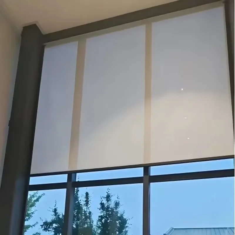 2026Customized Electric Inclined Roller Blinds Windproof Sunshade Curtains with Remote Control for Balcony