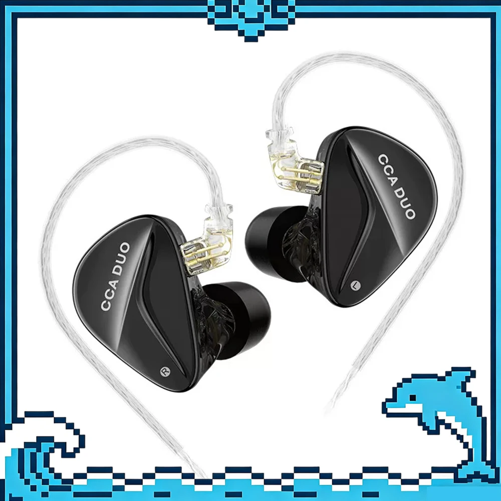 CCA DUO Wired Headphones 7mm Double Magnetic Double Cavity Moving Coil Esports Headset High Precision 3D Printing Cavity Gifts