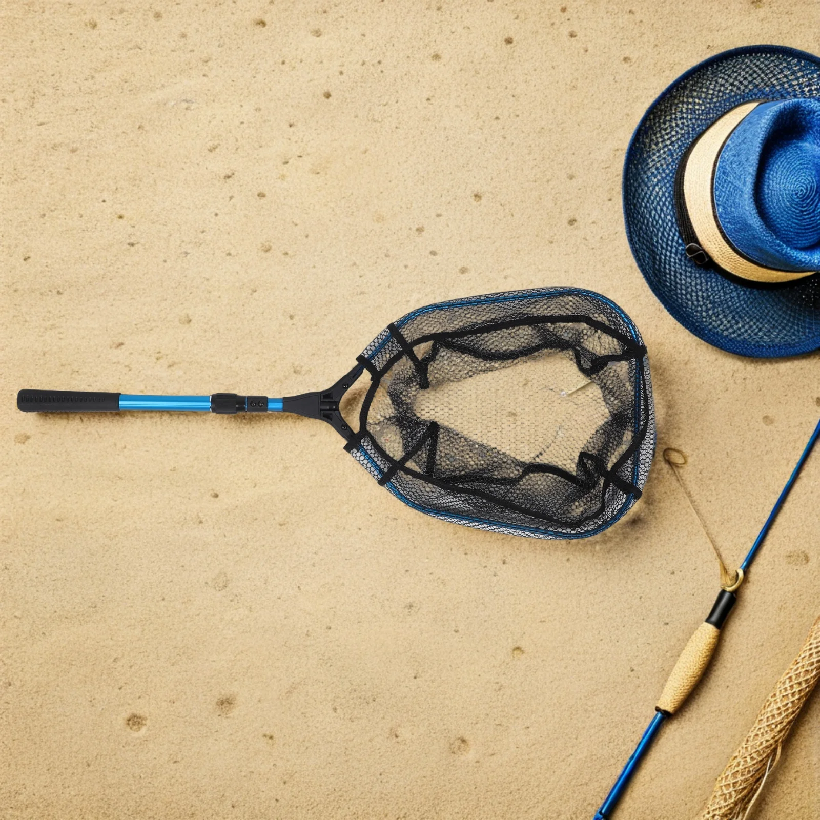 

Foldable Telescopic Fishing Net Square Frame Lightweight Fish Crabbing Outdoor Freshwater Saltwater Mesh Net for Lure Fly