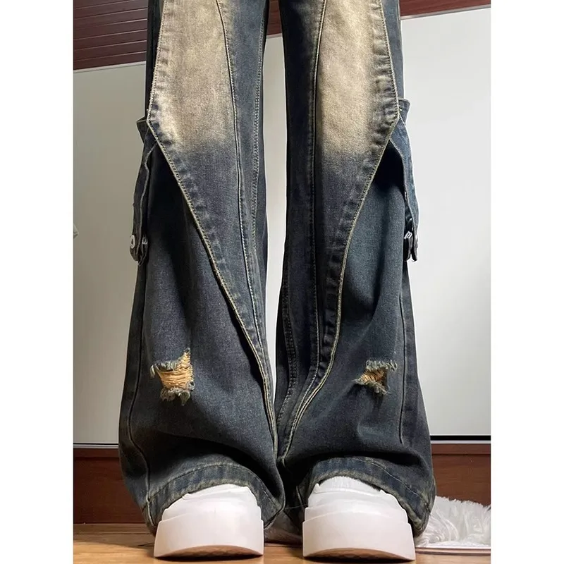 

Джинсы с высокой талией и прямыми штанинами для женщин, летние, свободного кроя, в стиле ретро, хип-хоп, уличная мода, широкие брюки