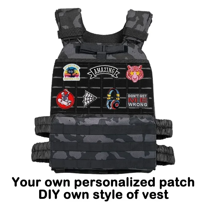 OEM Hot Sale Tactical Vest Laser Cut Molle Adjustable Weight Plate Carrier Vest for Strength Training, Fitness Workouts, Running