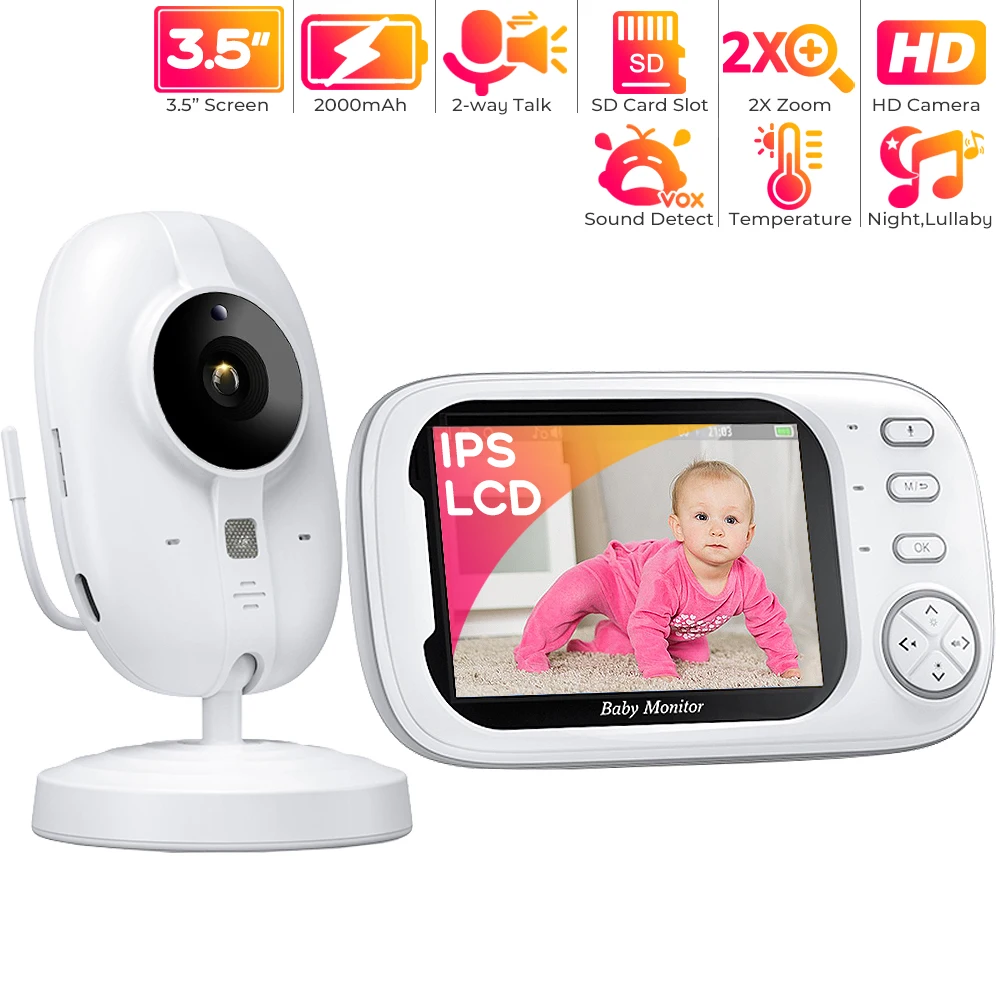 

3.5 inch Wireless Video Baby Monitor Night Vision Temperature Monitoring 2 Way Audio Talk Baby Nanny Security Camera Babysitter