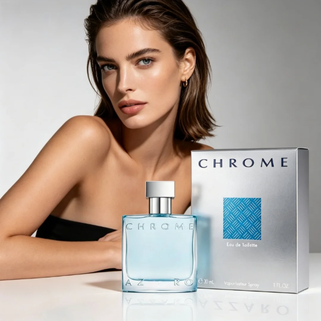 Azz Chrome Eau de Toilette 30ml/100ml | Fresh Aquatic Mens Cologne, Premium Citrus Woody Musky Fragrance, Ideal for Gifting