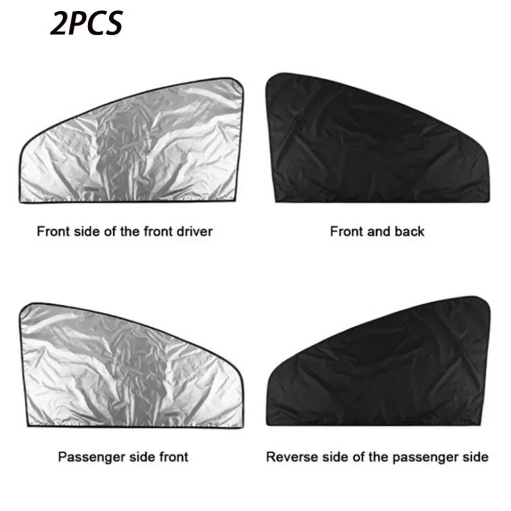 Car Side Sun Shade Set With Movable Magnets For Front Or Rear Doors Sun Protection Heat Reduction Glare Blocking
