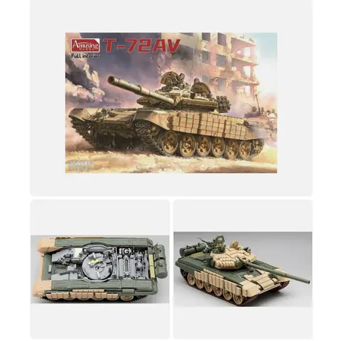 Amusing 35A041 1:35 Scale T72 T-72 T72AV T-72AV Full Interior Vehicle Main Battle Tank MBT  Plastic Assembly Model Building Kit