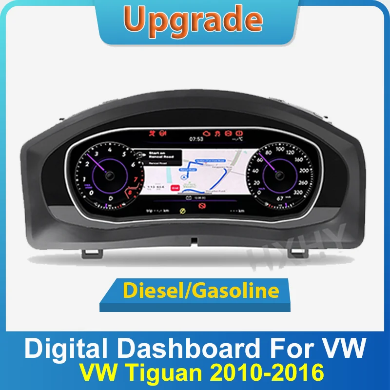 

New Car LCD Digital Cluster For Volkswagen Tiguan 2010-2016 Virtual Cockpit SpeedMeter Dash Carplay Screen Instrument Panel