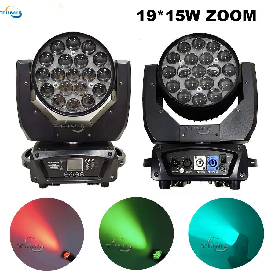 

19X15W LED Beam Light 19X15W Zoom Wash Light RGBW 4in1 Moving Head Lyre Beam Professional DJ Disco Lights For Stage Flightcase