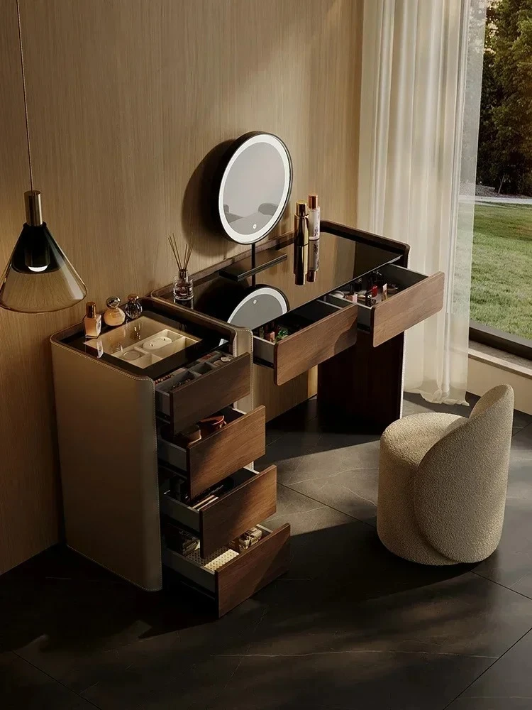A  Dresser, bedroom, light luxury chest, integrated makeup table, advanced small apartment, simple and modern makeup table