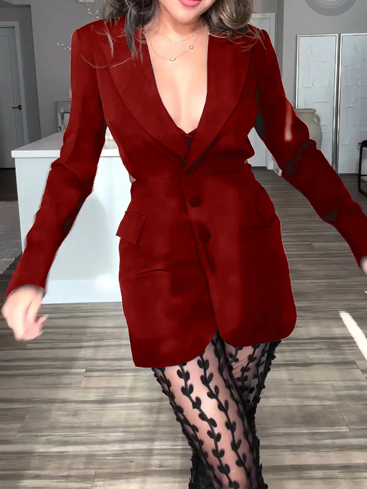 Roupa de moda com decote em v profundo para férias, cardigã feminino primavera verão jaquetas conjuntos combinando, calças de retalhos com zíper ternos femininos