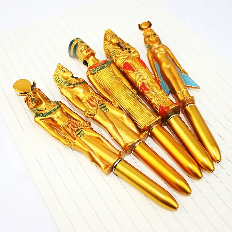 3 Pcs/Set Egyptian Characters Pharaohs Blue Ink Ballpoint Pen School Office Writing Supplies Gift Stationery