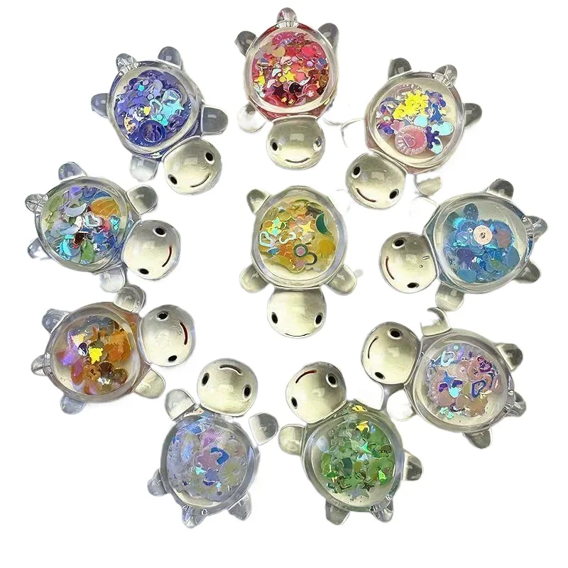 Figurines de tortue en résine qui brillent dans la nuit, 10 pièces, décoration de tortue colorée vibrante, ornements miniatures pour intérieur et extérieur, maison et jardin