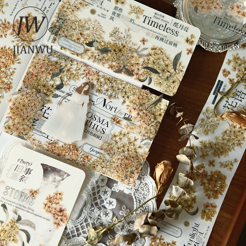 

JIANWU 60 мм * 6 м винтажный цветок османтус ароматы пейзажный материал коллаж скрапбук ПЭТ лента креативный DIY журнал канцелярские принадлежности