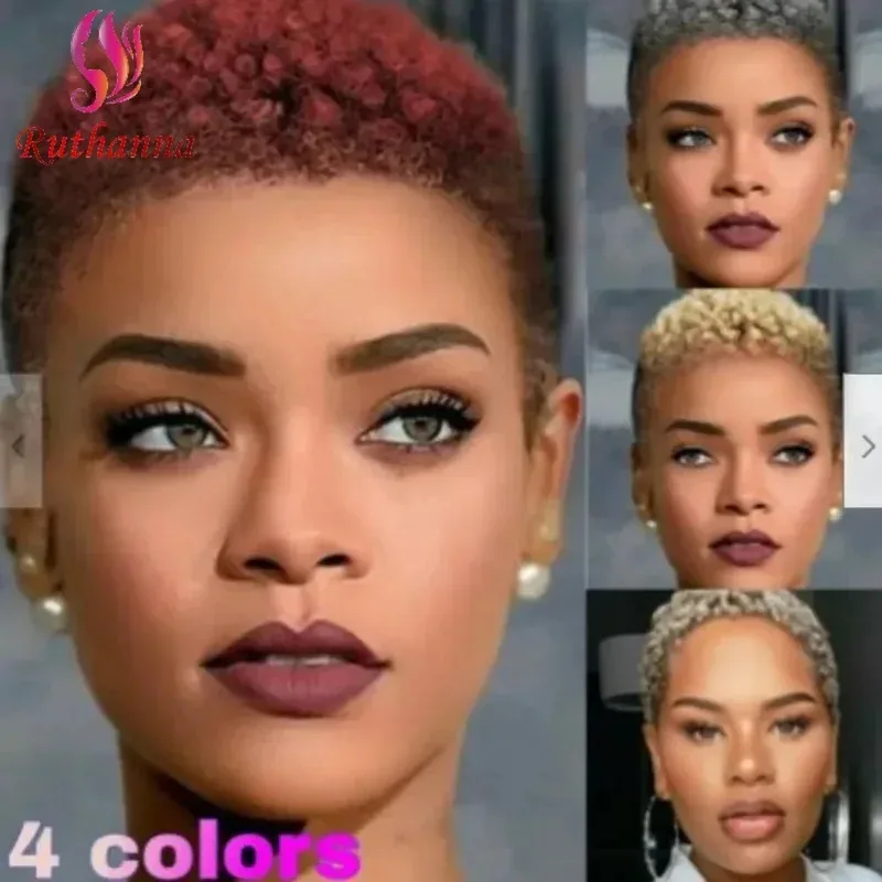 New Fashion Afro Kinky Synthetic Short For Black Women Rose Net Screw Curly Heat Resistant Fiber Wig Daily Use - view 2