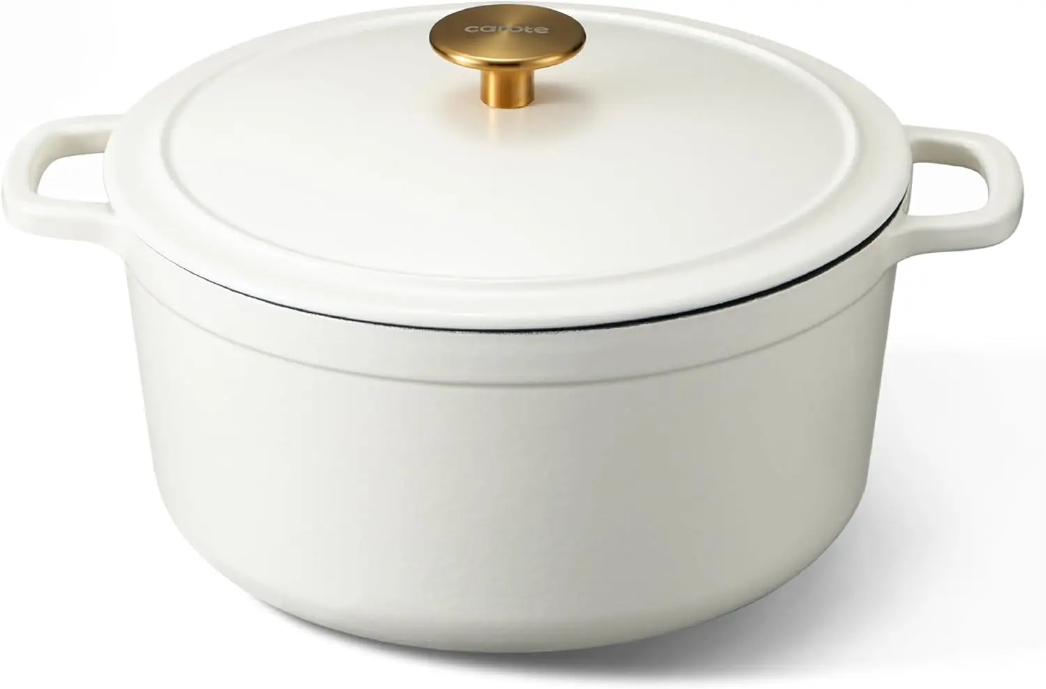 

5QT Enameled Cast Iron Dutch Oven Pot with Lid, Heavy-Duty for Sourdough Bread Baking, Braising, Stews, Roasting, Non-Toxic, Dual Handles, All Stovetop Compatible, Oven Safe to 500°F, Cream White