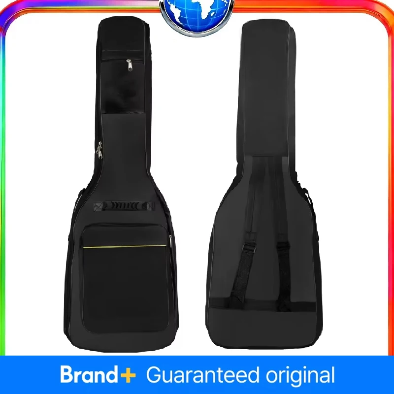 حقيبة جيتار كهربائي سوداء مقاومة للماء مع أشرطة كتف مبطنة بحزام مزدوج - ملحقات الجيتار