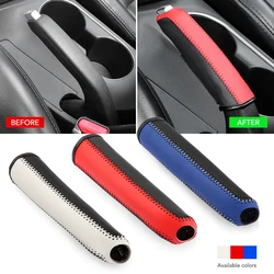 Car Handbrake Cover Handbrake Sleeve Leather Cover Anti-Slip Multicolored Parking Hand Brake Sleeve