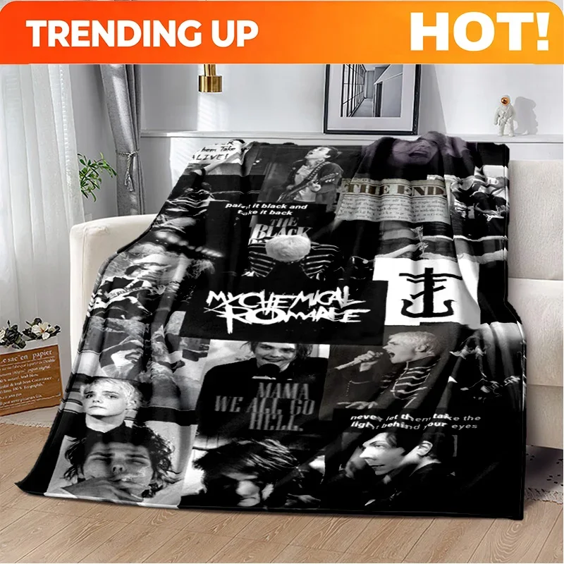 Custom 3D My Chemical Romance Band Gerard Way Soft Plush Blanket,Flannel Blanket Throw Blanket For Living Room Bedroom Bed Sofa