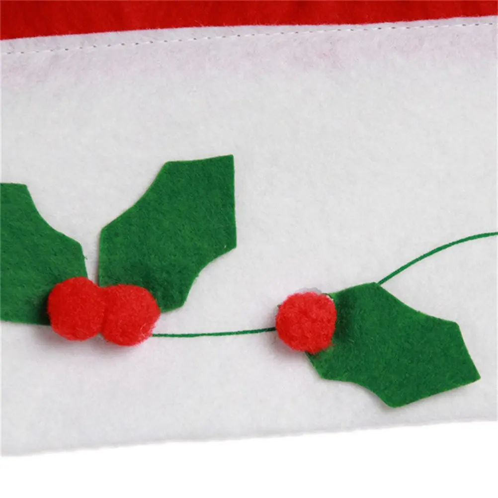 Christmas Santa Hat Curtain Valance Christmas Door Window Flag Bunting Decorations for Home Living Room (Red)