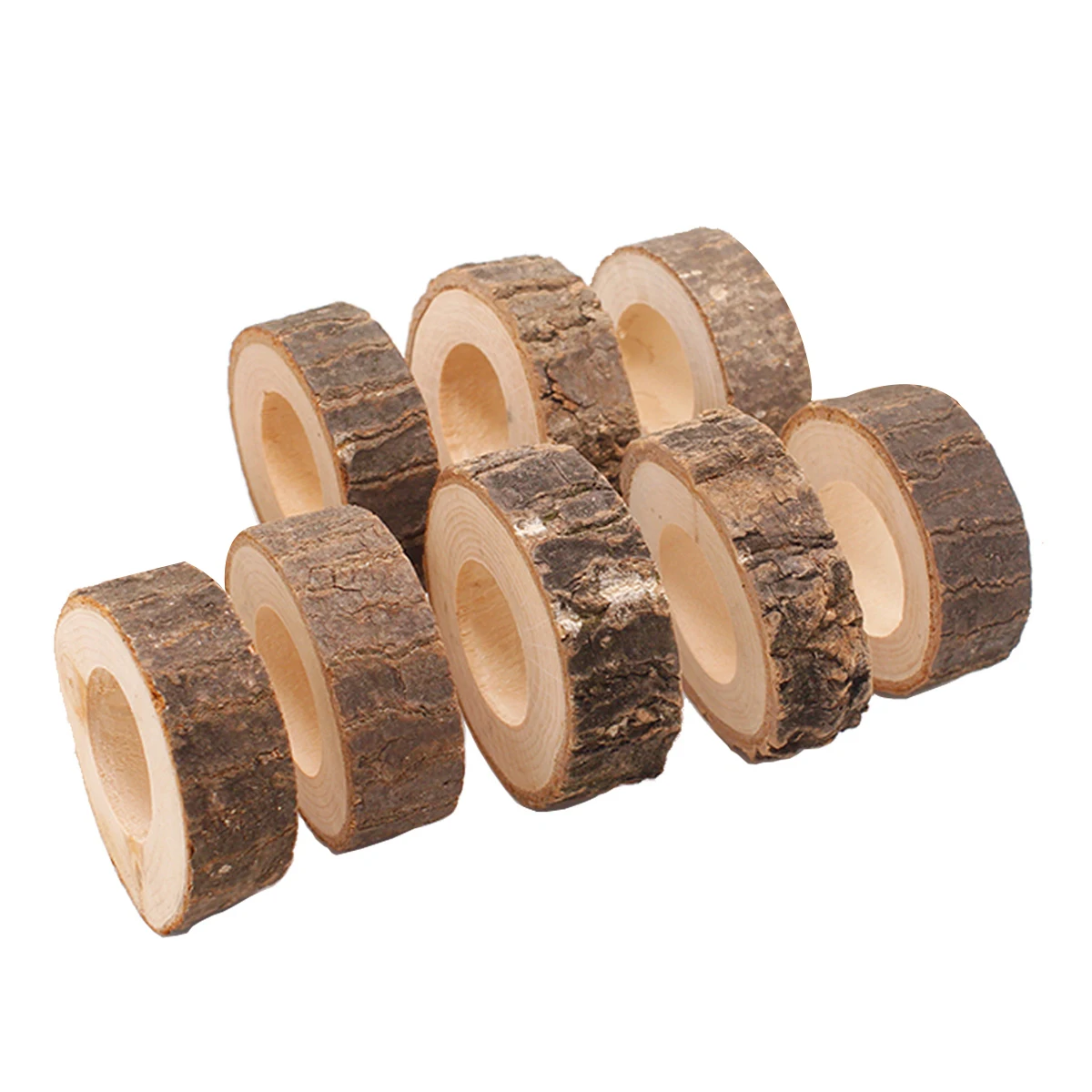 

7Pcs Wooden Napkin Rings Creative Holders 55-7Cm Diameter Dinner Party Decor Home Office Hotels Restaurants Bars Cafes Stores