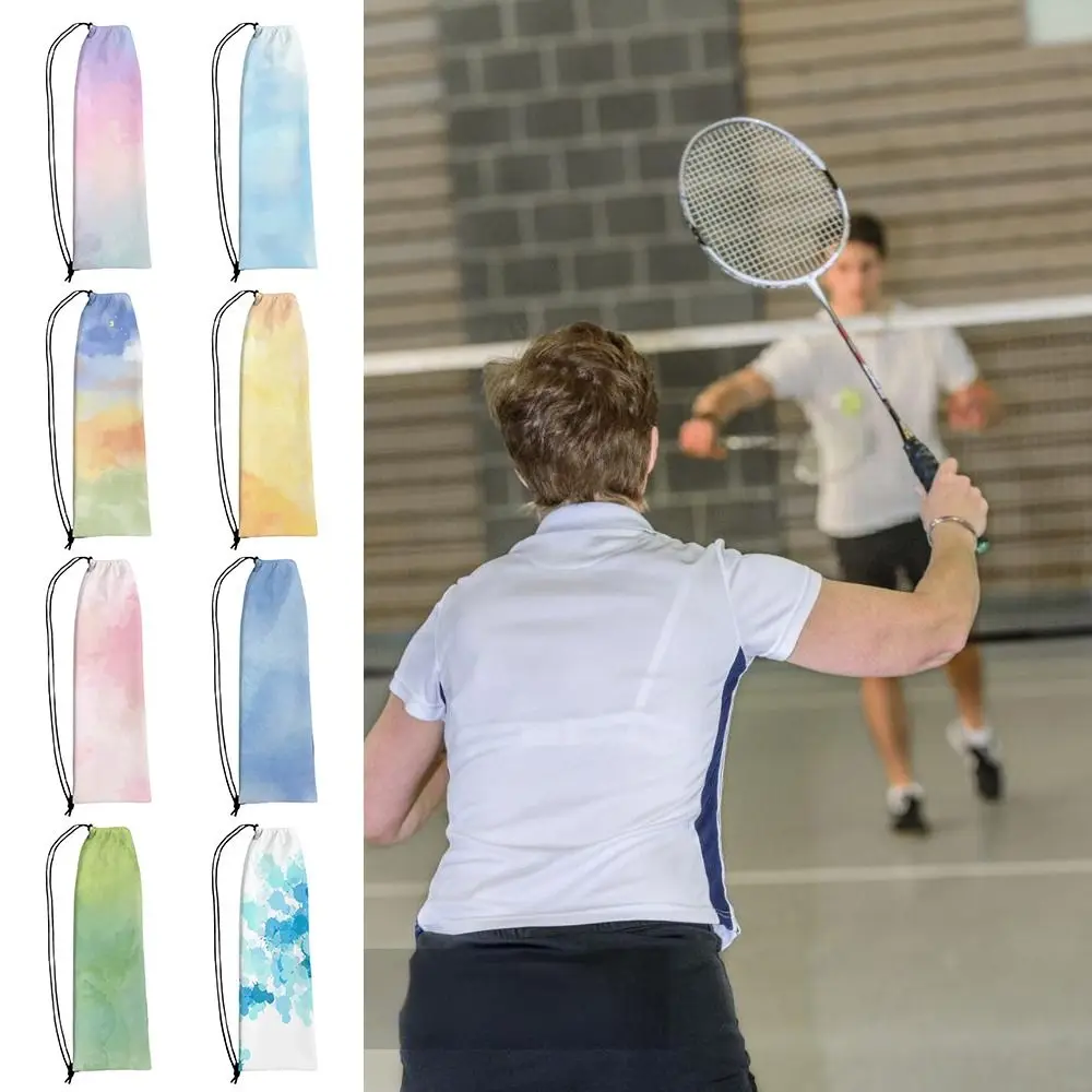 Multicolor Badminton Rackets Bag Gradient Large Capacity Racquet Pouch Cover Polyester Wear Resistant Protective Sleeve